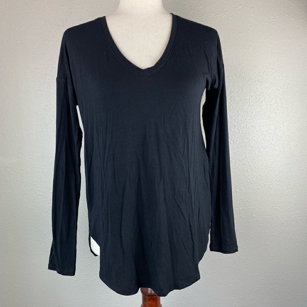 NWT INC International Concepts Black Long Sleeve Top Size XS